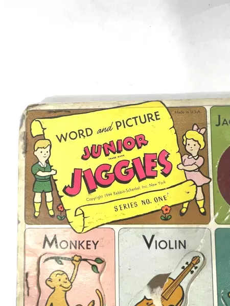 Vintage 1944 Rabbin Schenkel Junior Jiggies 35-Piece Puzzle Missing Piece