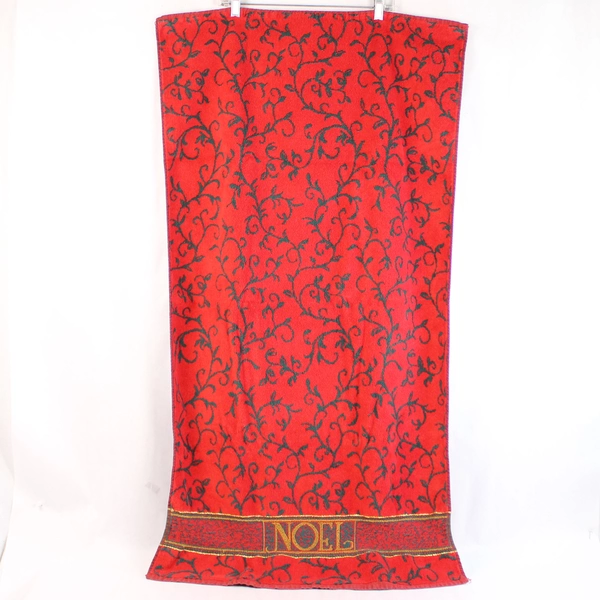 Lot of 4 Vintage Santens Christmas Noel Towels Red Gold Metallic Decor