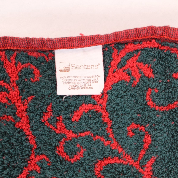 Lot of 4 Vintage Santens Christmas Noel Towels Red Gold Metallic Decor