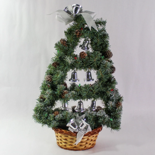 Vintage House of Lloyd 19.5" Silver Bells Christmas Tree with Pinecones & Box