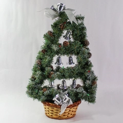 Vintage House of Lloyd 19.5" Silver Bells Christmas Tree with Pinecones & Box