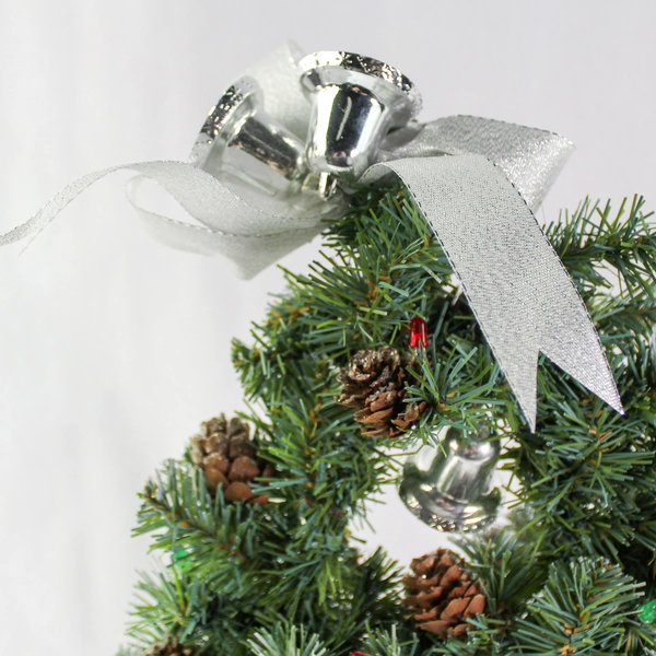 Vintage House of Lloyd 19.5" Silver Bells Christmas Tree with Pinecones & Box