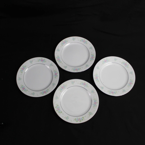 Lot of 4 China Garden Prestige Jian Shiang 7" Floral Dessert Plates Vintage