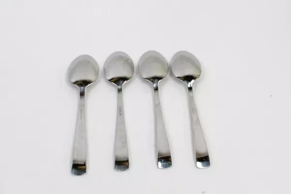 Lot of 4 Oneida Silver Avery Stainless Steel Oval Soup Spoons 7.25" Glossy