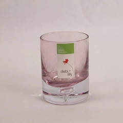 Debi Lily Pink Clear Glass Illusion Candle Holder Votive Paperweight 4"