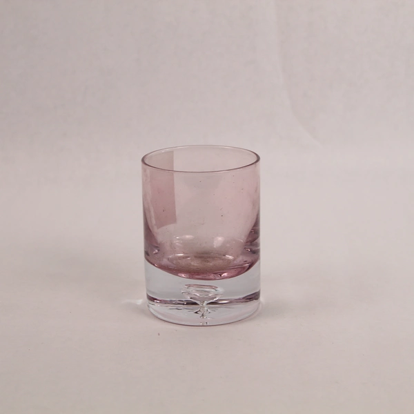 Debi Lily Pink Clear Glass Illusion Candle Holder Votive Paperweight 4"