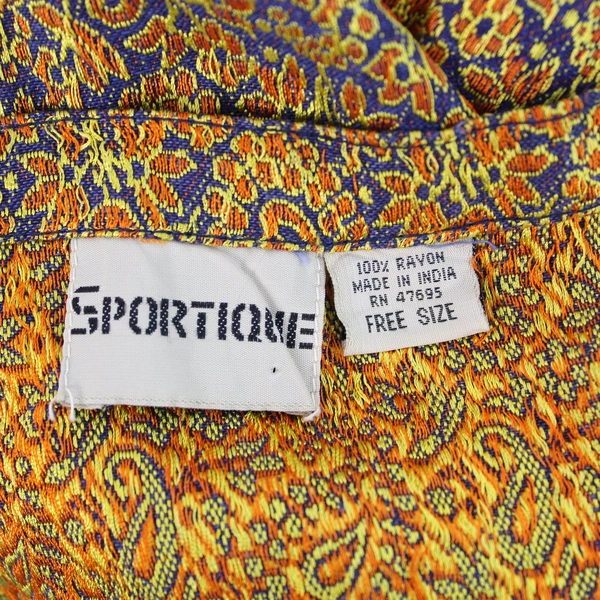 Sportique Women's Bohemian Wrap Skirt Gold Navy Blue Paisley Free Size