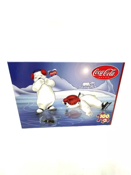 2 Rose Art Coca Cola 100=Piece Jigsaw Puzzles Spinning Bottle 3 Cheers Open Box 