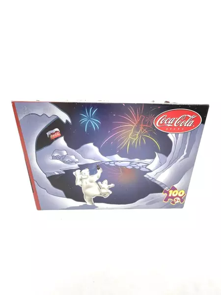 2 Rose Art Coca Cola 100=Piece Jigsaw Puzzles Spinning Bottle 3 Cheers Open Box 