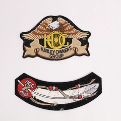 Lot of 2 Harley Davidson HOG Patches 2005 Eagle & Feather Good Condition