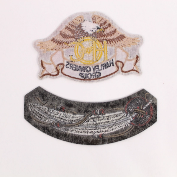Lot of 2 Harley Davidson HOG Patches 2005 Eagle & Feather Good Condition