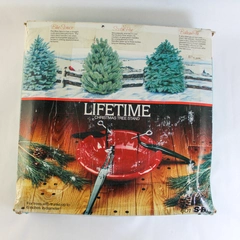 Vintage Lifetime Metal Christmas Tree Stand Ringless in Original Box