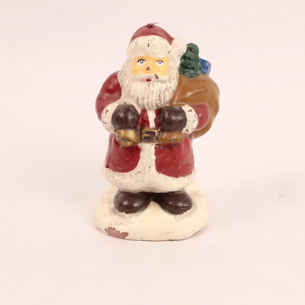 Lot of 2 Vintage Papel Freelance Santa Claus Christmas Candles 3" Unlit