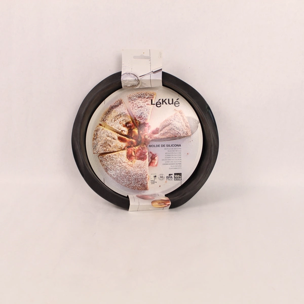 Lekue 10.5" Round Silicone Cake Pan Black BPA Free Platinum New Sealed