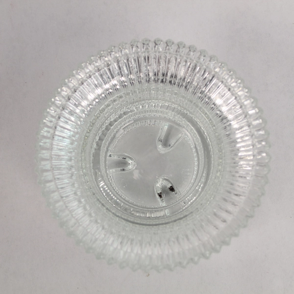 Lot of 2 Indiana Glass Ribbed Reflections Reversible Candle Holders Clear