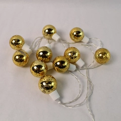 Lot of 10 Speckled Gold Bulb String Lights 6' Decorative Green Strand Tested