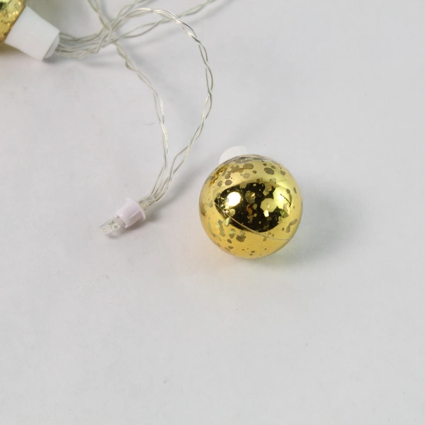 Lot of 10 Speckled Gold Bulb String Lights 6' Decorative Green Strand Tested