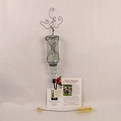 Artful Glass Hummingbird Feeder Outdoor Hanging Made in Oregon 21" Long