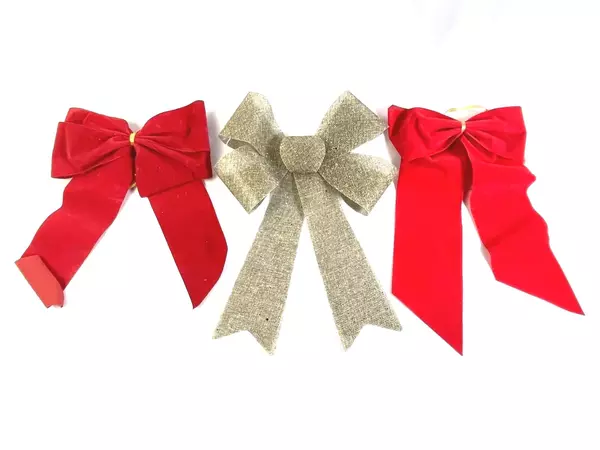 Lot of Christmas Decor Floral Picks Bows Door Hangers Pre-owned