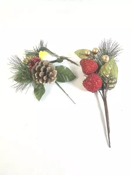 Lot of Christmas Decor Floral Picks Bows Door Hangers Pre-owned