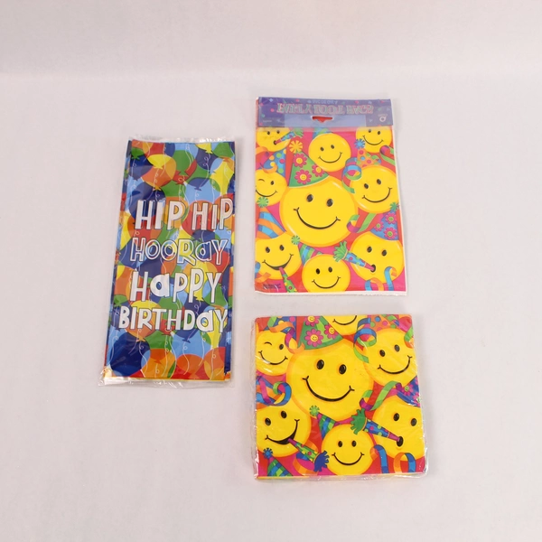 Lot of Birthday Party Supplies Bags Tablecloths Napkins Sealed New