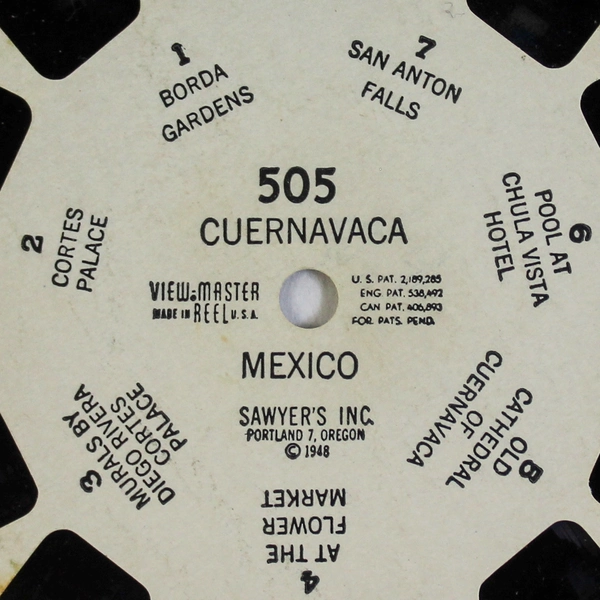 Vintage 1948 View Master 505 Cuernavaca Mexico World Wonders Reel As-Is