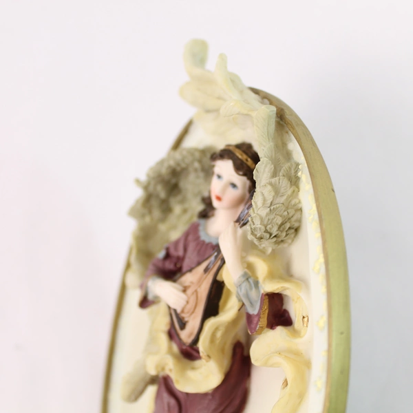 Christmas Angel Guitar Wall Plaque 8.5" Ceramic Holiday Decor Home Sign