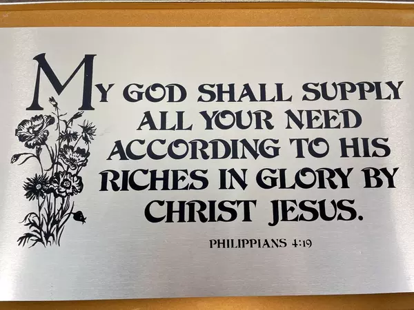 Lawson Falle Limited Brass Framed Philippians 4:19 Quote Plaque 12"x18.5"