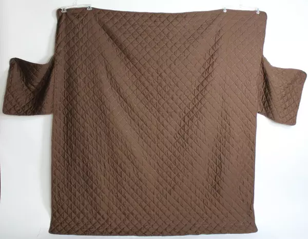 Brown Argyle Quilted Loveseat Slipcover Protector 86.5" Pre-Owned Home Decor