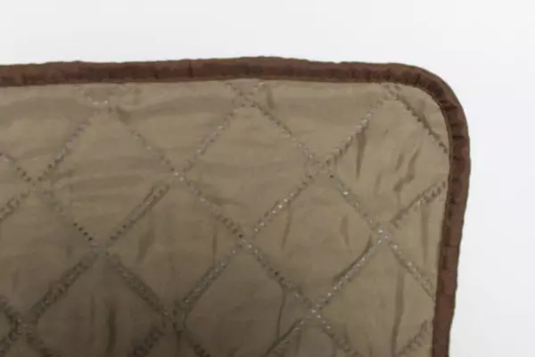 Brown Argyle Quilted Loveseat Slipcover Protector 86.5" Pre-Owned Home Decor