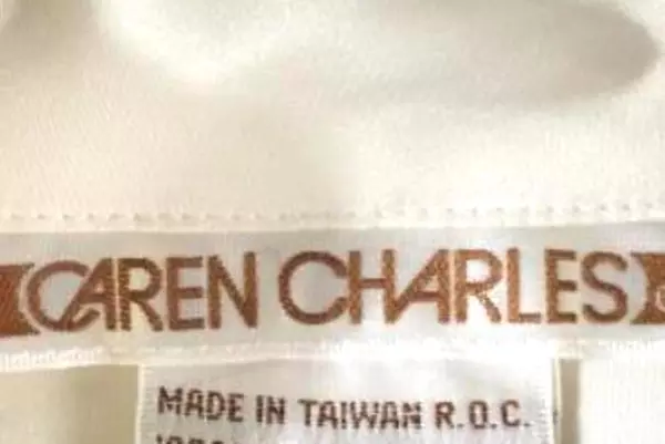 Vintage Caren Charles Women's Size 14 Cream Blouse Pleated Sheer Made in Taiwan