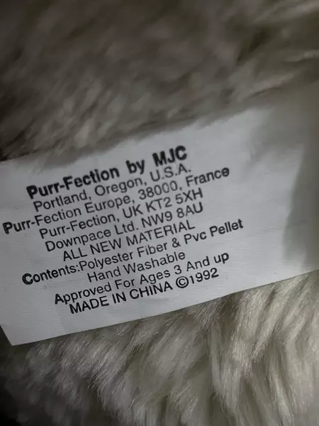 1992 Purr-Fection MJC Iceberg Plush Polar Bear 17" Cream Brown Claws Toy