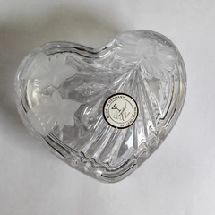 Vintage Anna Hutte Heart Shaped Trinket Dish 24% Lead Crystal Germany
