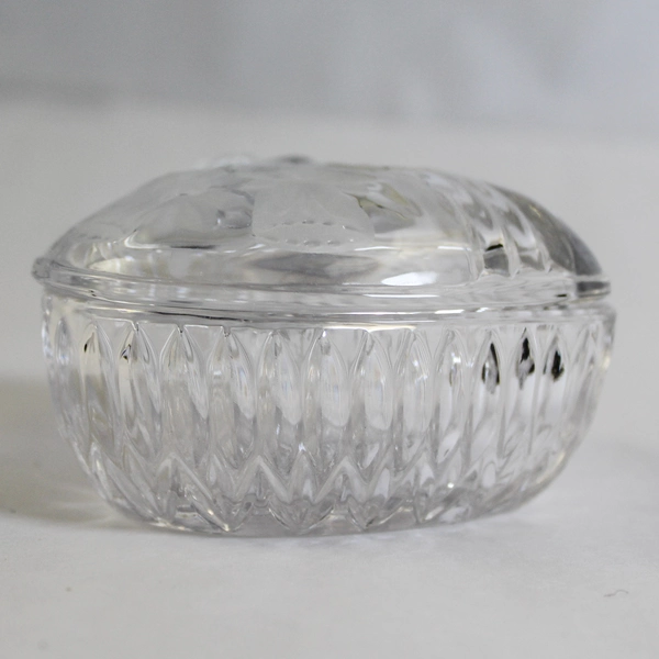 Vintage Anna Hutte Heart Shaped Trinket Dish 24% Lead Crystal Germany
