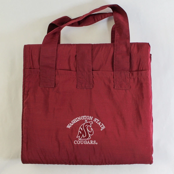 Washington State Cougars Fold Up Tote Blanket Burgundy College NCAA Fan