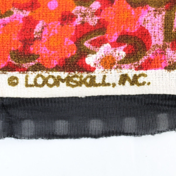 Loomskill Inc Floral Fabric Remnant 1.75 Yards Red Pink Brown Sewing Craft