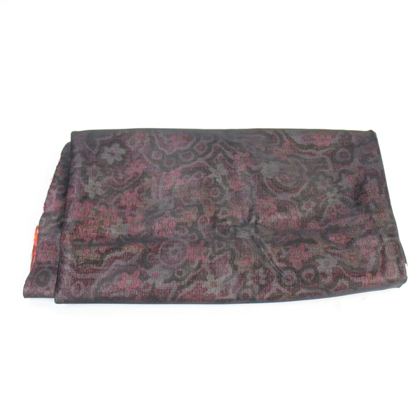 Loomskill Inc Floral Fabric Remnant 1.75 Yards Red Pink Brown Sewing Craft