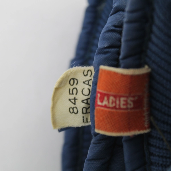 Vintage Kombi Ladies Ski Mittens Gloves Size M Blue Leather Palm Pre-owned