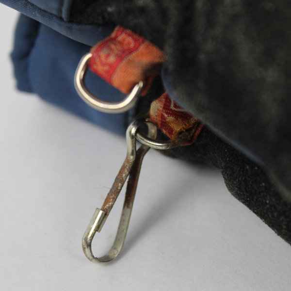 Vintage Kombi Ladies Ski Mittens Gloves Size M Blue Leather Palm Pre-owned