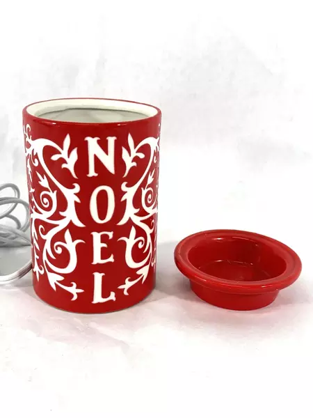 Scentsy Electric Wax Warmer Model 34499 Red White Noel 5.75" Tall