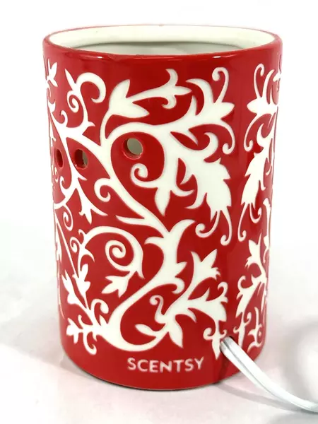 Scentsy Electric Wax Warmer Model 34499 Red White Noel 5.75" Tall
