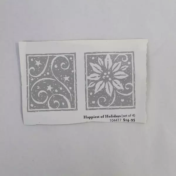 Lot of 3 2004 Stampin' Up Happiness of Holidays Rubber Stamps Crafts