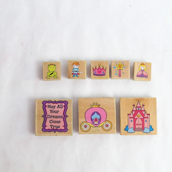 Lot of 8 Princess & Prince Rubber Stamps - Fun Crafting for Kids