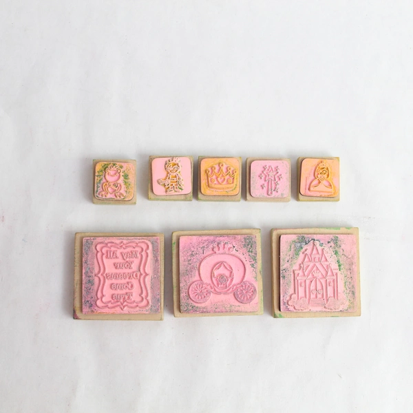 Lot of 8 Princess & Prince Rubber Stamps - Fun Crafting for Kids