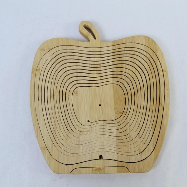 Bonnie & Pop Wooden Collapsible Apple Fruit Basket 11.75" Tall Decorative