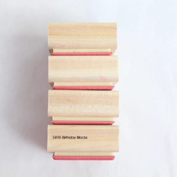 Lot of 4 Close to My Heart Rubber Stamps Happy Birthday Cake Balloons Gift