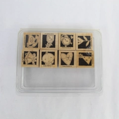 Lot of 8 2004 Stampin' Up Rubber Stamps Telephone Bells Clock Baby Hat