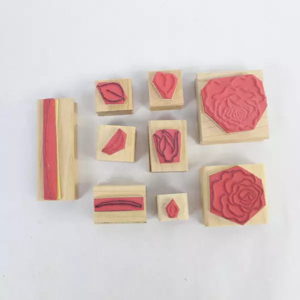 Lot of 9 Close to My Heart Rubber Stamps Rose Tulip Leaves Branch Floral