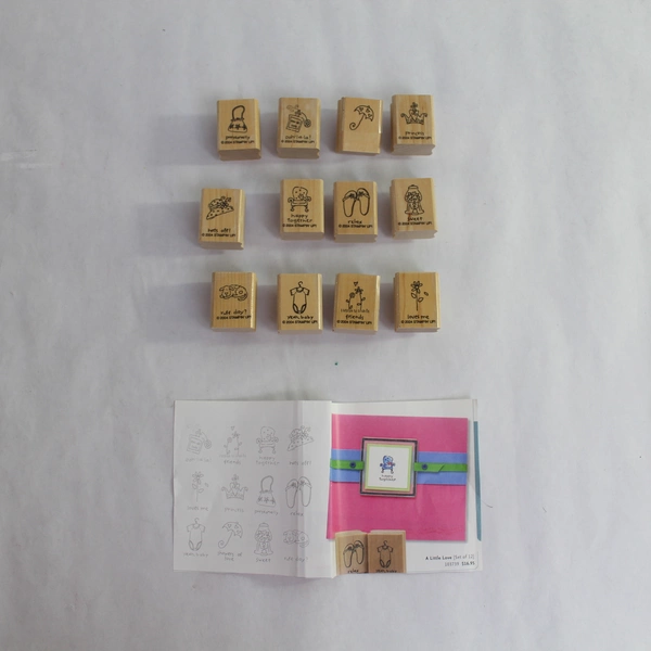 Lot of 12 2004 Stampin' Up Rubber Stamps A Little Love Friends Happy Together