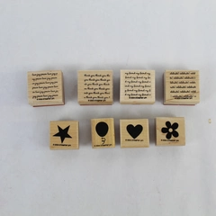 Lot of 8 2004 Stampin' Up Rubber Stamps Mini Messages Celebrate Love Joy Peace
